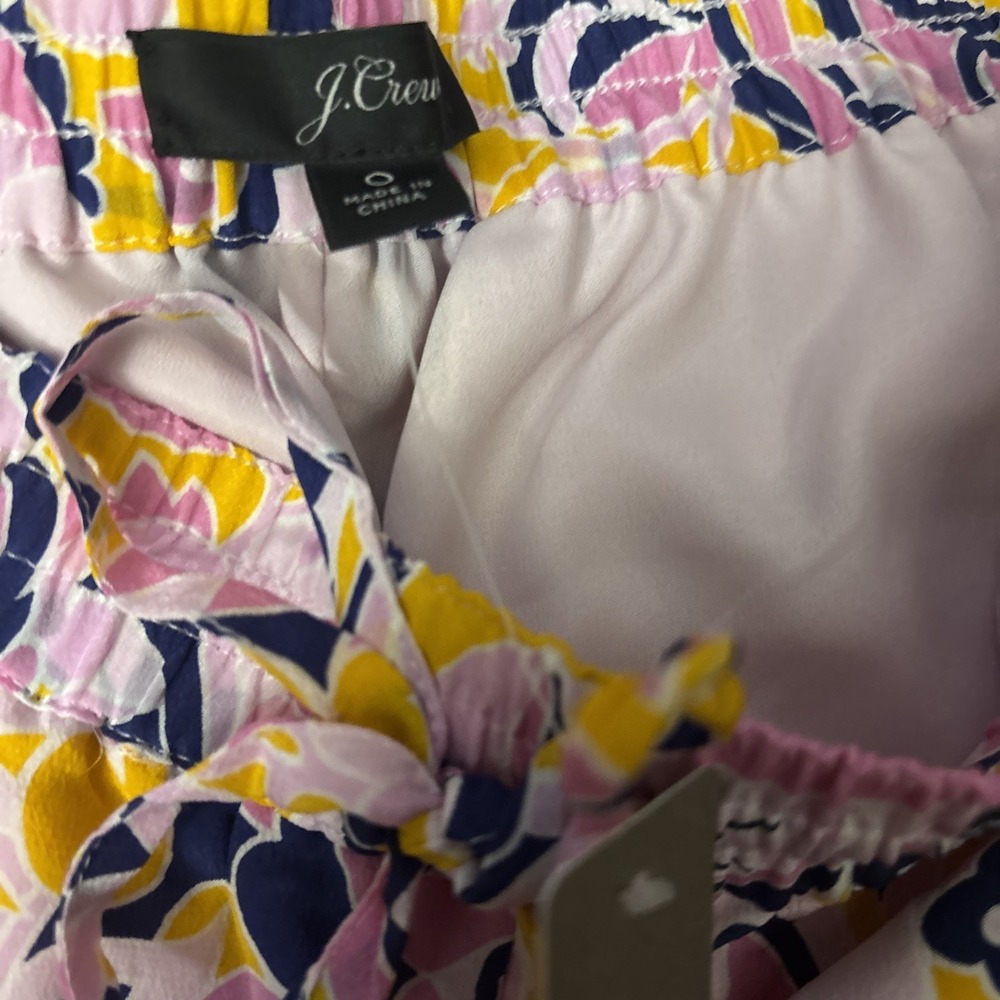 J Crew Size 0  Silk Pink Paisley Print Easy Pants - Picture 4 of 6